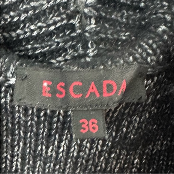 Escada Ruffle Front Ribbon Tie Cardigan Sweater - Picture 3 of 10